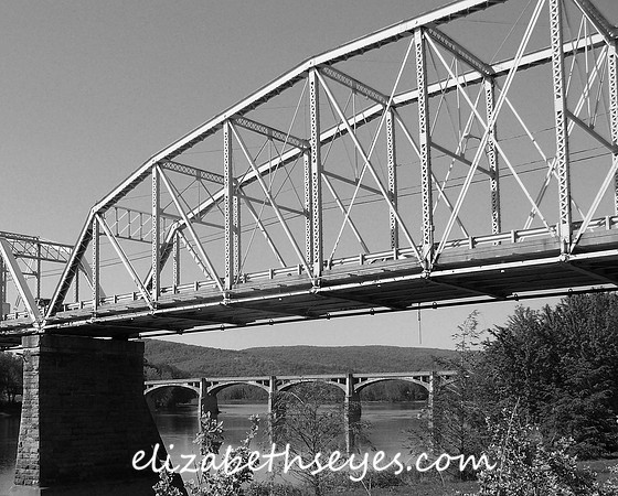 Water St Bridge, Pittston PA, with the railroad bridge in the background