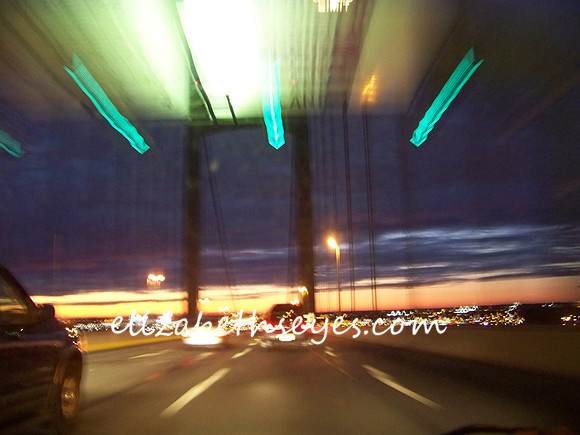 Sunset on the Walt Whitman Bridge over the Delaware River