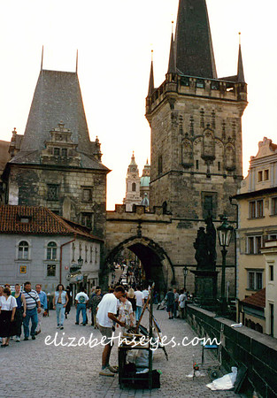 On the Charles Bridge over the Vltava, Prague, Czech Republic